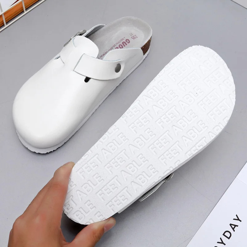 Cork Shoes 2023 New Camel Classic Closed Toe Mule Slippers PU Leather Fashion Sandals Man Women Unisex 35-46 5