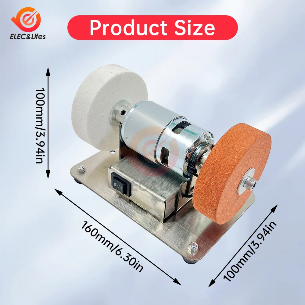 100W Small Double Polishing Electric Grinding Wheel Grindig Stone Grinder Machine Artifact Table Grinder Motor 110V/220V