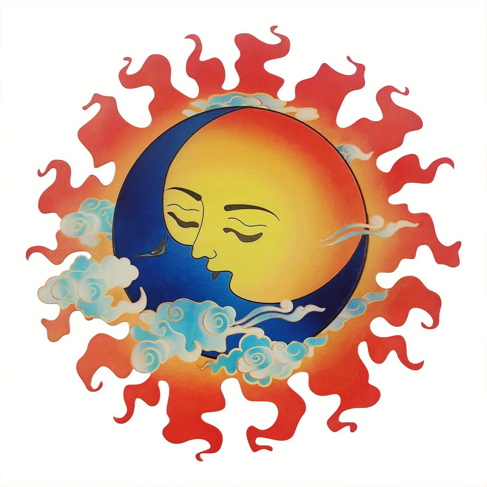 

Солнце Луна комбинация настенное искусство естественное и художественное подвесное украшение для гостиной спальни фон роспись настенное украшение