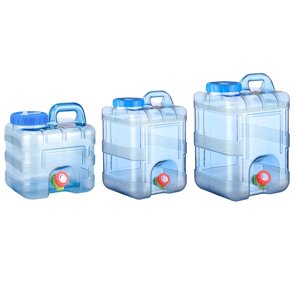 Portable Water Container with Spigot Multifunction Water Storage Carrier Leakproof Large Capacity for Hiking Self-Driving Tour
