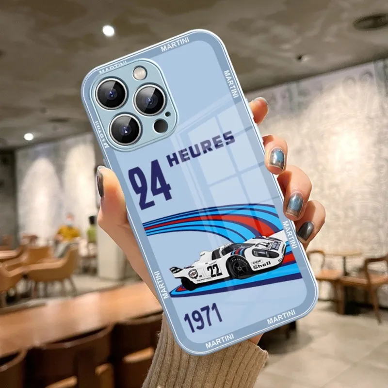 Martini Racing Stripe Mousepad Red Blue Glass Per Iphone 15 13 14 12 11 Pro Max Plus Mini X Xr 8 7 6S Se2020 Cover