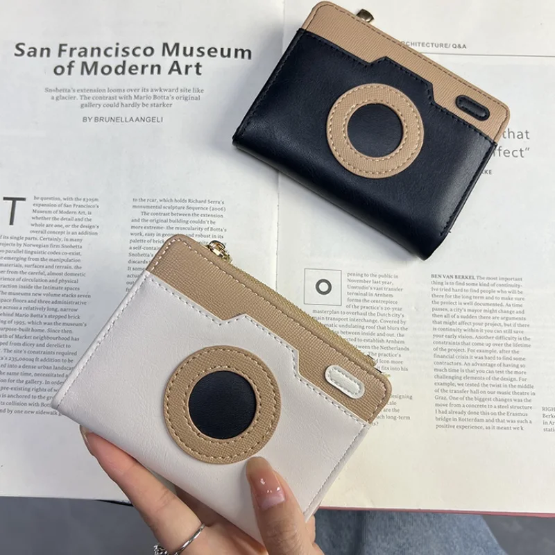 

Новинка, модный кошелек для женщин и мужчин, простые стильные кошельки с камерой, держатель для карт, портативная вместительная сумка для хранения денег