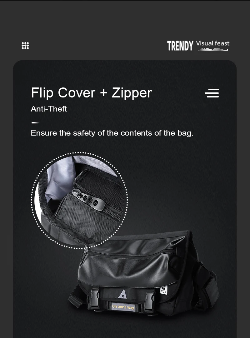 MOYYI Stilvolle Messenger Bags Outdoor-Reisen Sport Umhängetasche Hochwertige große Kapazität 14-Zoll-PC-Umhängetasche für Teenager – Detail 6