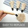 Outdoor Bbq Basting Brushes BBQ Barbecue Grill Greasing Mop Rubber Wood Handle BBQ Baking Dipping Brush on Oil Brush Tool Set 4