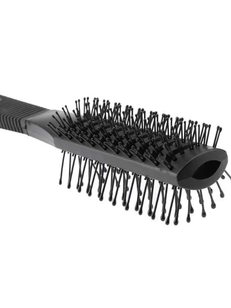 블랙 플라스틱 양면 마사지 빗, 엉킴 방지, 넓은 치아 브러시, 넓은 치아 미용 브러시, 양면 빗, 1 개