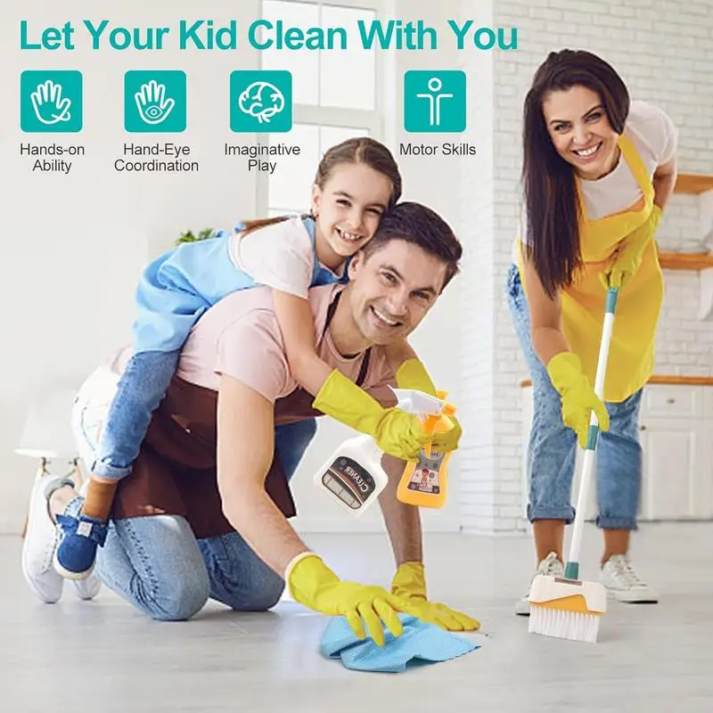 Children's Cleaning Toys Set Children's Educational Simulation Play Cleaning Housekeeping toys Broom Dustpan Mop Brush
