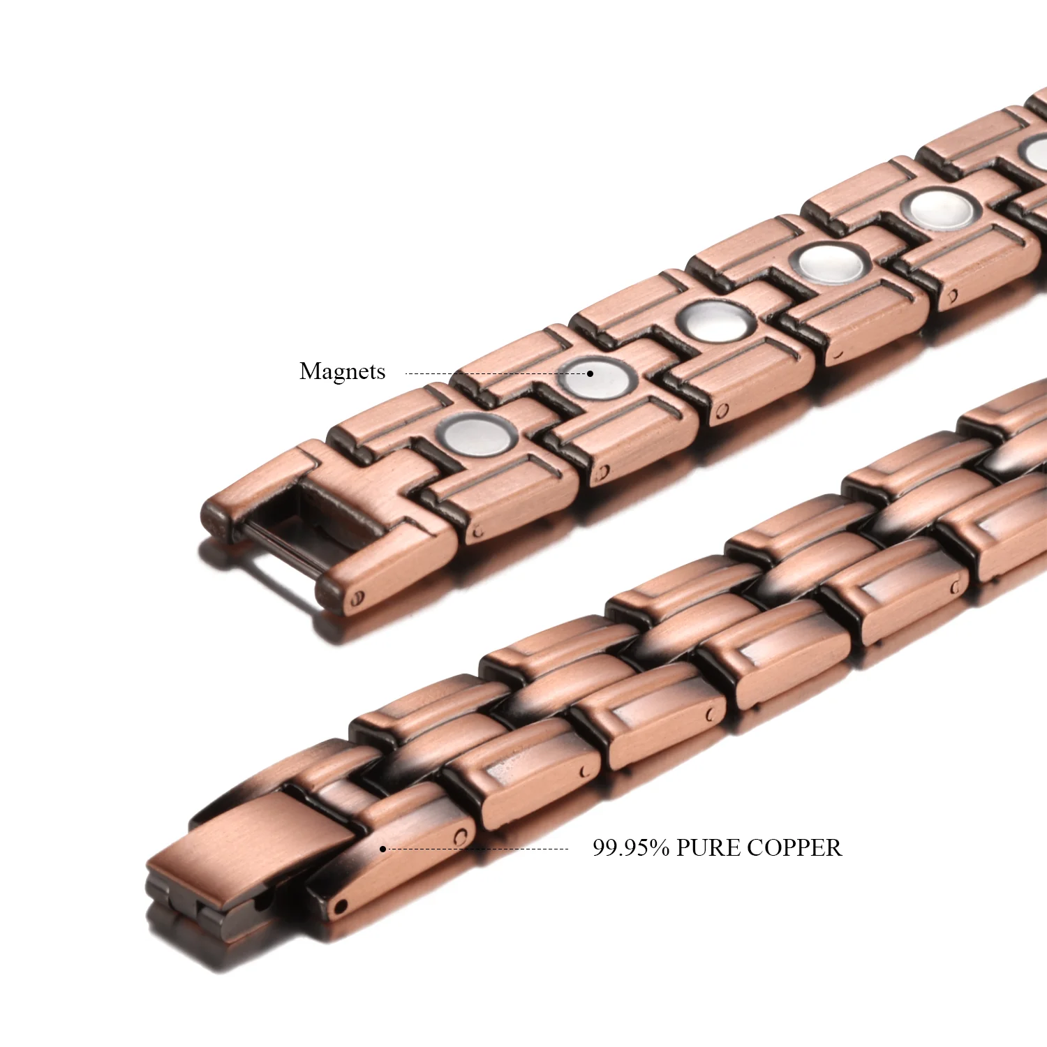 Men Magnetic Health Bracelets 99.95% Pure Copper Energy Bracelet Blood Pressure Magnets Bangles