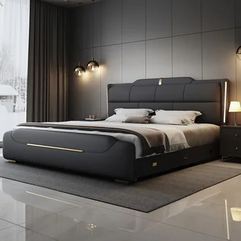 Nightstands Drawers Fancy Bed Waterproof Luxury Sleeping Frame Bed Storage Space Muebles Para El Hogar Bedroom Furniture