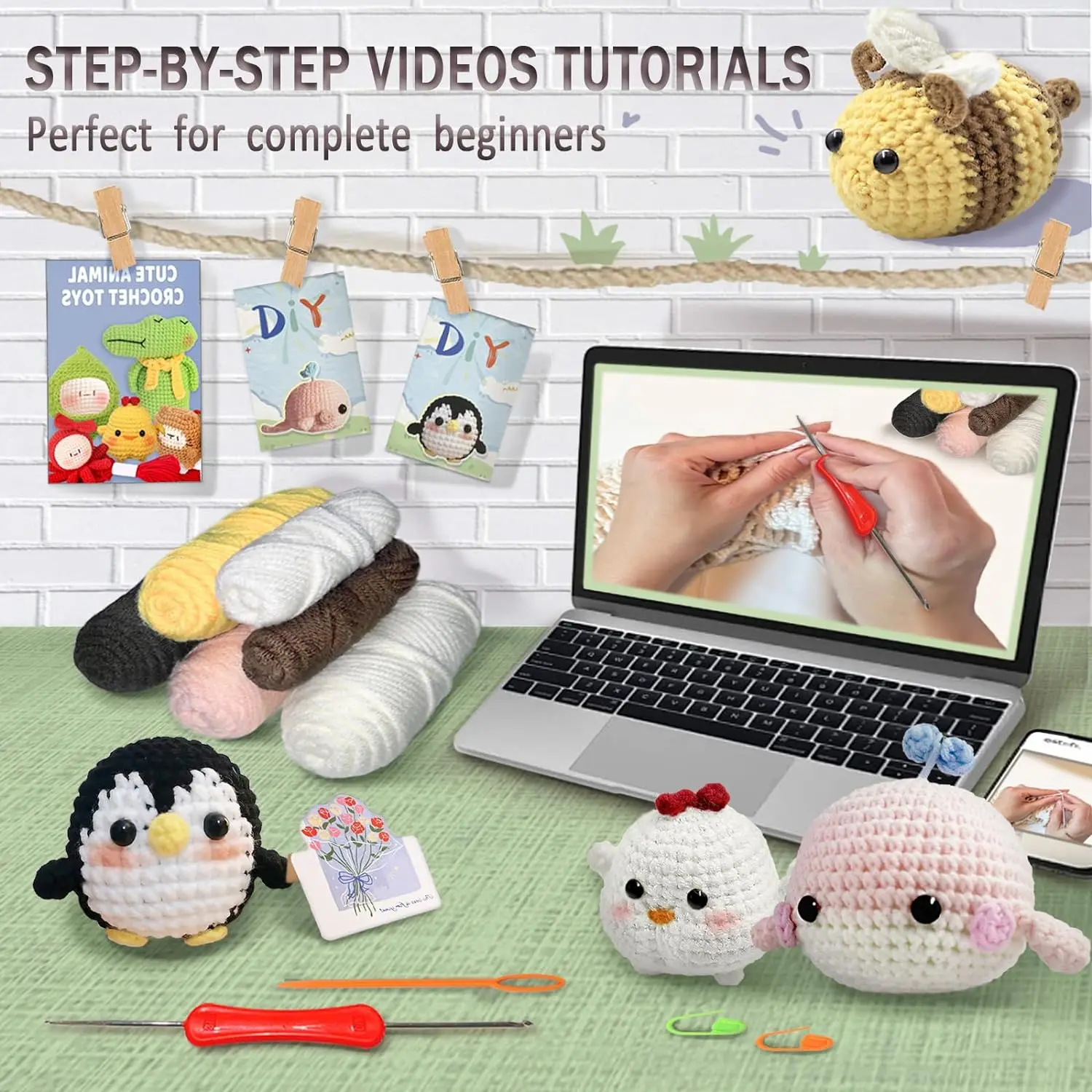 MIJOMA Kit De Crochet Animaux Pour Débutants Et Confirmés