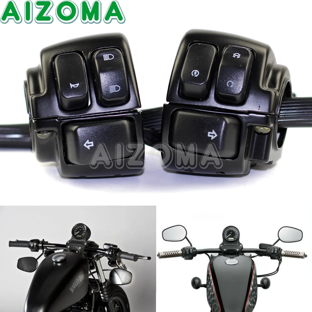 

Motorcycle 1" 25mm Handlebar Bar Control Switch W/ Wiring Harness For Harley Dyna Softail Sportster XL 883 1200 V-ROD 1996-2012