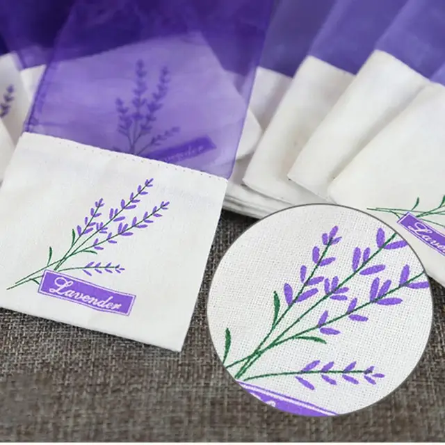 12 Sacchetti Lavanda Vuoti In Lino E Cotone - Con Coulisse 18x13 Cm Per Spezie E Piccoli Oggetti - Foto 2