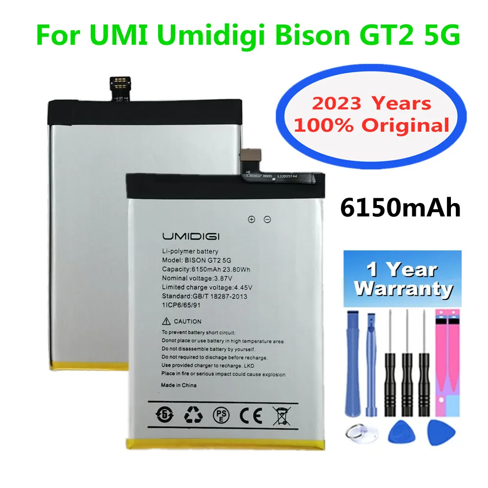

2023 Years 100% Original Battery For UMI Umidigi Bison GT2 5G 6150mAh High Quality Phone Bateria Battery In Stock Fast Shipping