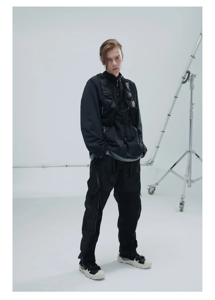 Reindee Lusion 21aw double shape zipper waterproof pants side molle waist adjustment stitching materials techwear gorpcore