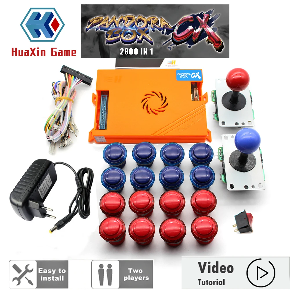 

Original Pandora Box CX 2800 Games Set DIY Arcade Kit Push Buttons Joysticks Arcade Machine Bundle Home Cabinet with manual