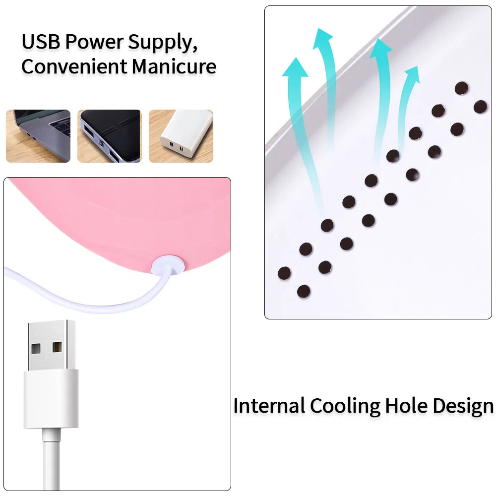 LULAA USB 18 UV 조명 경화 젤 LED 네일 광선 요법 기계 전문 매니큐어 도구 살롱 장비에 대 한 램프 건조