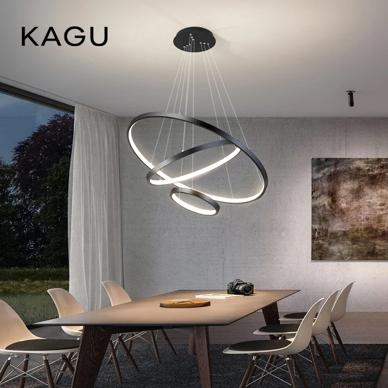Modern LED Ceiling Chandelier Villa Living Room Bedroom Dining Room Pendant Light Round Home Interior Lighting Decorative Lamp