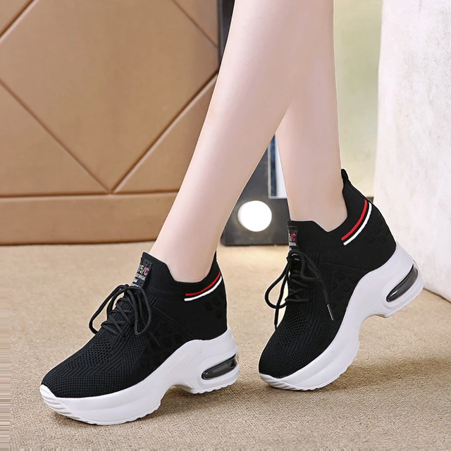 de deporte de diseñador para mujer, de tenis para tacones de entrenamiento de moda, tela de PU, cordones Retro, verano y otoño _ - AliExpress Mobile