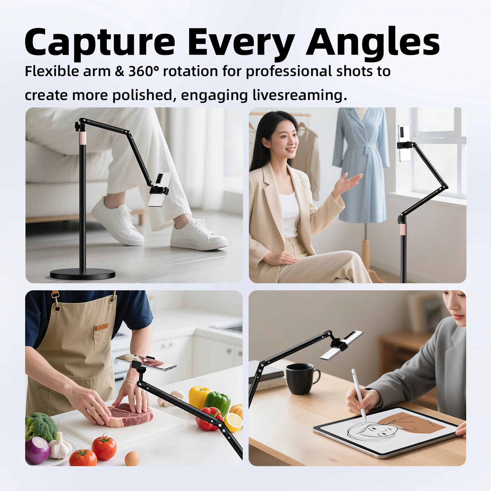 Goojodoq Adjustable Floor Stand for Phone & Tablet