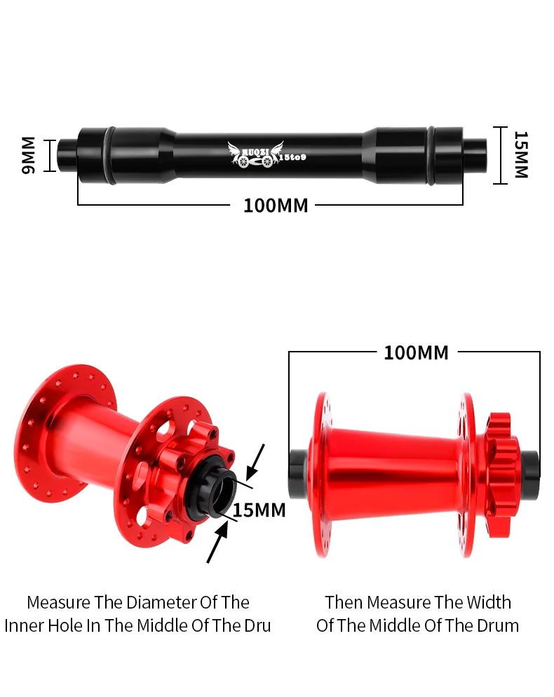 Description Picture 4 of itemMUQZI Thru Axle Hub Adapter 12 15 to 9mm 110 135 142 148mm Thru Axle Hub Conversion Quick Release Skewers