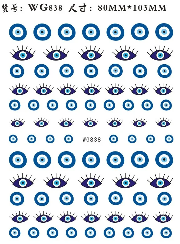 Nail Art Stickers Water Decals Eyes Stripe Nail Art Decorations for Manicure Accessories Press on Nails Foil Stickers and Decals nail stickers nail art decoration nail decals