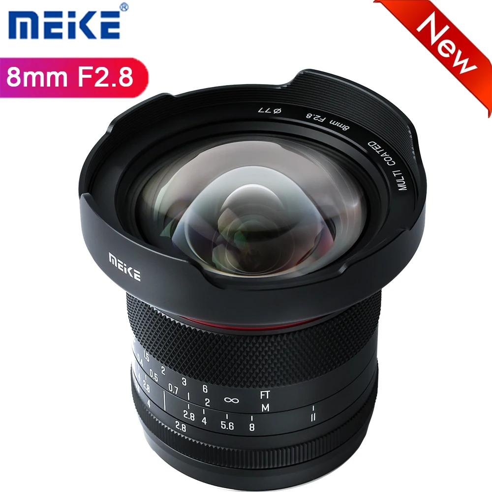 Meike 8mm F2.8 프라임 초광각 제로 디스토션 렌즈 마이크로 4/3 M43 파..