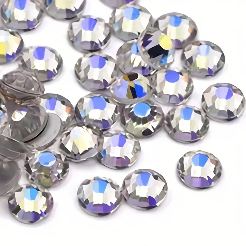 Cheap 3000pcs 1.5mm Silver Round Flat Back 3 Nail Rhinestones Glitters