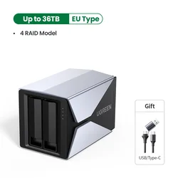 Ugreen HDD 도킹 스테이션, 외장 하드 드라이브 인클로저, RAID 모드 스토리지, 3.5 인치 HDD, 90TB, 5 베이 USB to SATA, 신제품