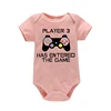PLAYER 3 Newborn Romper Casual Short Sleeves Baby Boy Clothes Bodysuits Cartoon Graphic Toddler Girls Jumpsuits 6