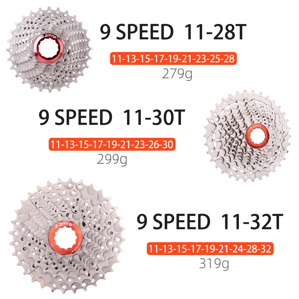 ZTTO 9-Speed Bicycle Cassette for Road and Gravel Bikes