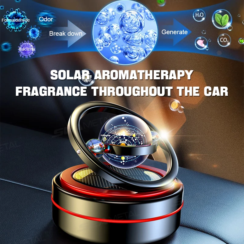 Metal Solar Car Air Freshener Essential Oil Diffuser