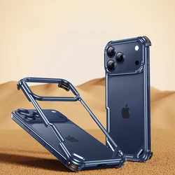 Ultra - Thin Minimalist Metal Phone Case with Wireless Charging Support - iPhone 17 Pro (Blue)