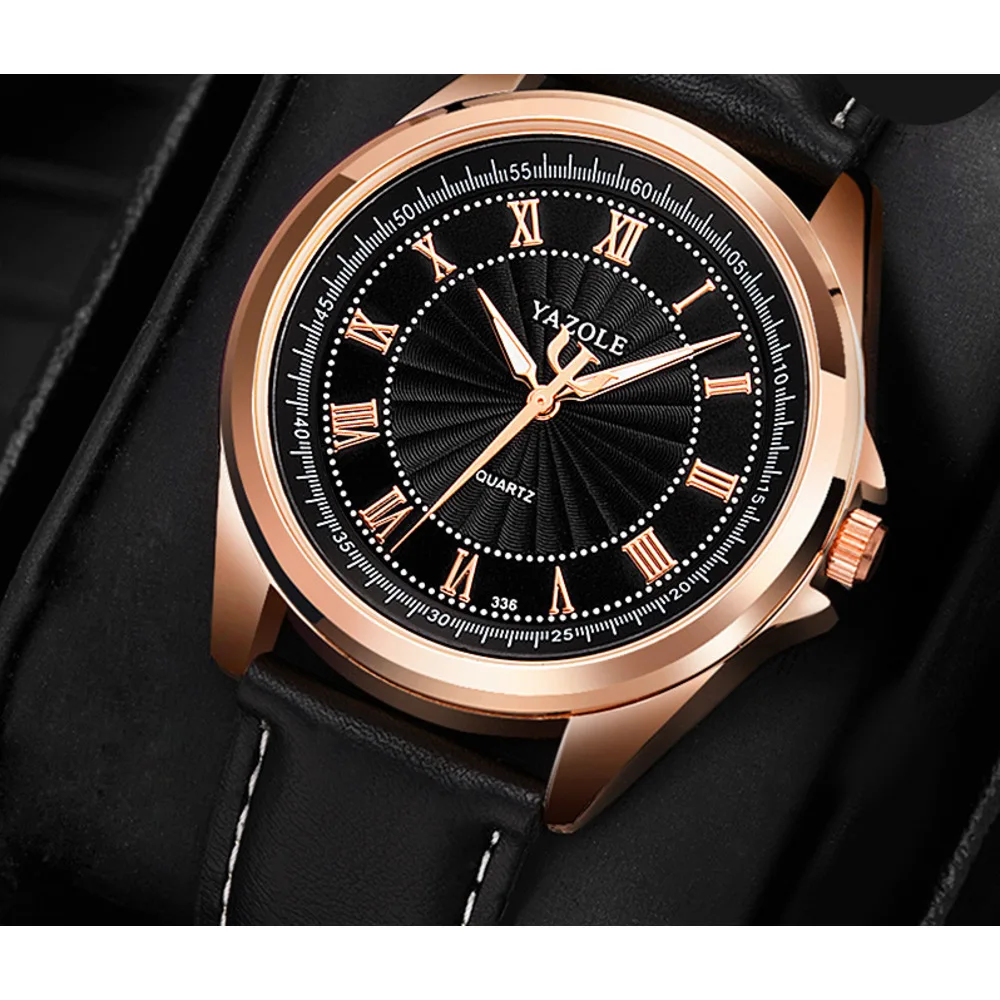 Business Quartz Leather Glow Fashion Men's Watch_voghion.com