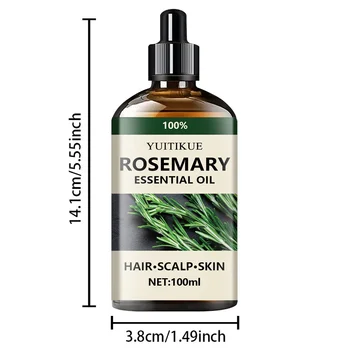 100% pure rosemary essential oil, suitable for hair, scalp, and skin, natural aromatherapy oil, nourishing and revitalizing. 6
