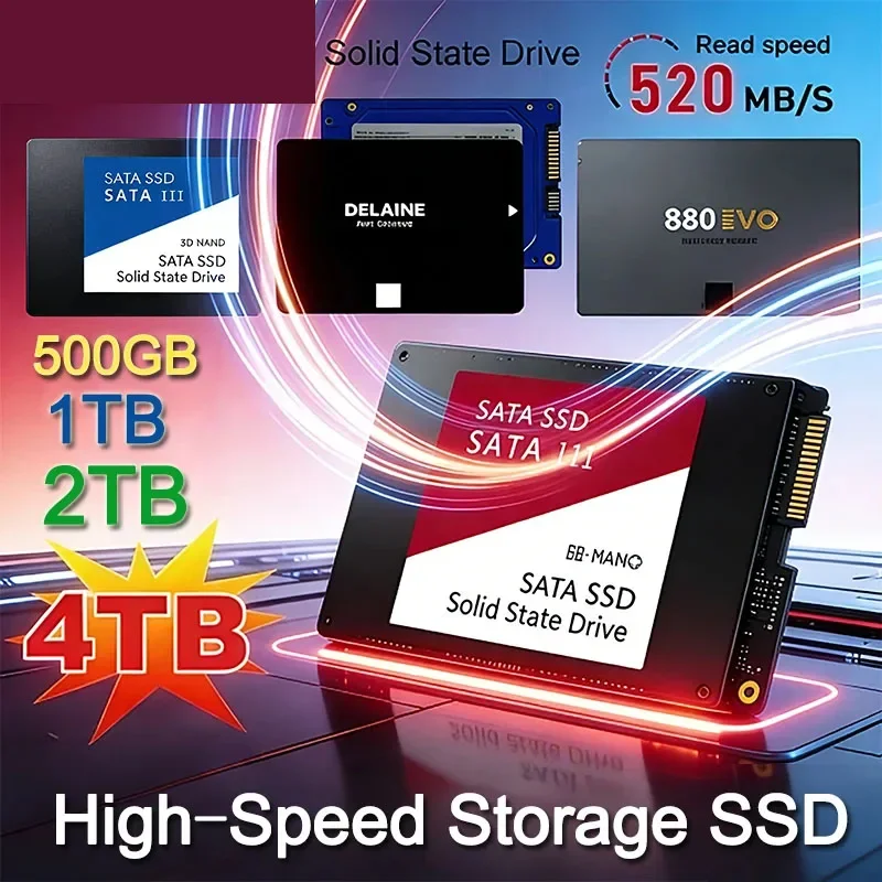 4TB 솔리드 스테이트 디스크 SSD 고속 500G 1TB 2TB 내장 HDD 하드 드라이브 SATA3 2.5인치 노트북 마이크로컴퓨터 데스크탑용
