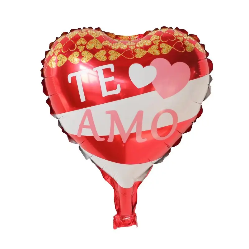 10pcs 10inch 스페인어 TE AMO 호일 풍선 레드 러브 하트 글로브 웨딩 발렌타인 데이 파티 장식 생일 파티 용품