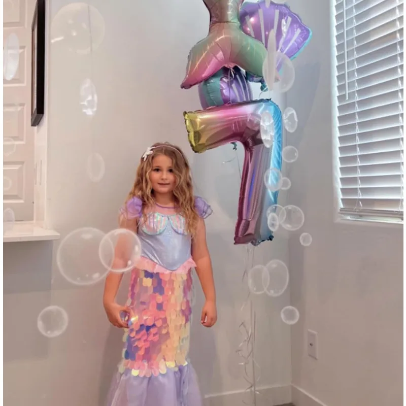 Under The Sea White Bubble Garlands Mermaid Birthday Party Decoration Hanging Streamer Banner Backdrop Kids Ocean Party Supplies