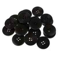 20 Pieces 30mm Handmade Round Coffee Black Wood Buttons 4 Holes Sewing Buttons for Garment Decoration 1
