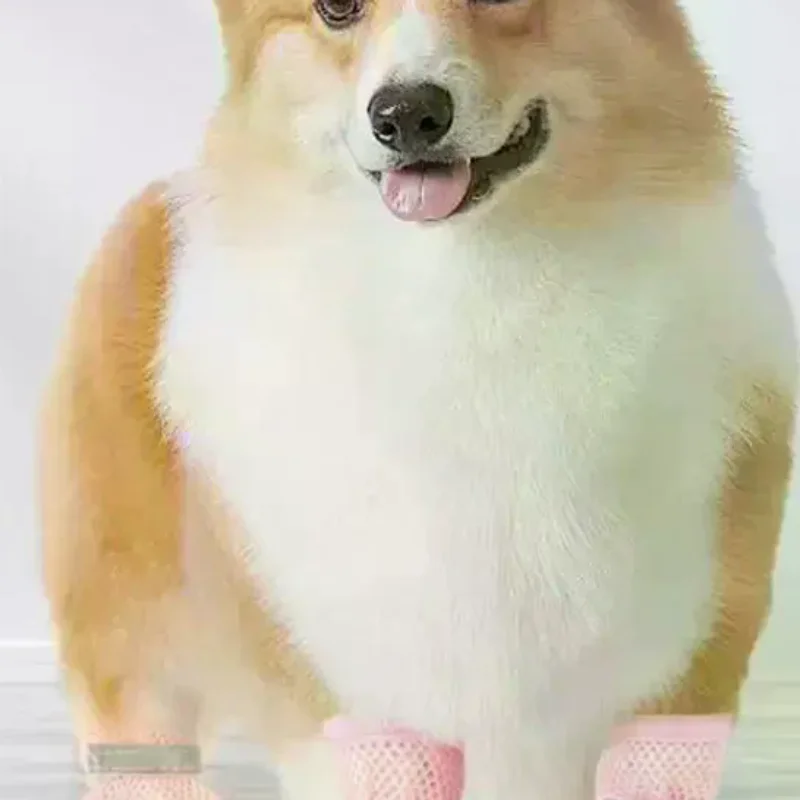 4pc, Dog Shoes Non-slip Breathable Wear-resistant Dog Boots Suitable For Small Medium Sized Pets Puppy Protective Footwear.