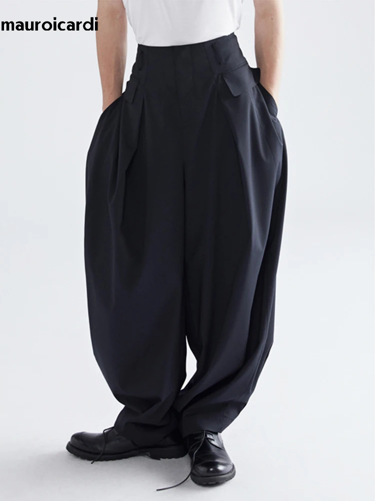Men Mauroicardi Autumn Loose Casual Lantern Baggy Pants Luxury Designer Streetwear Oversized Trousers