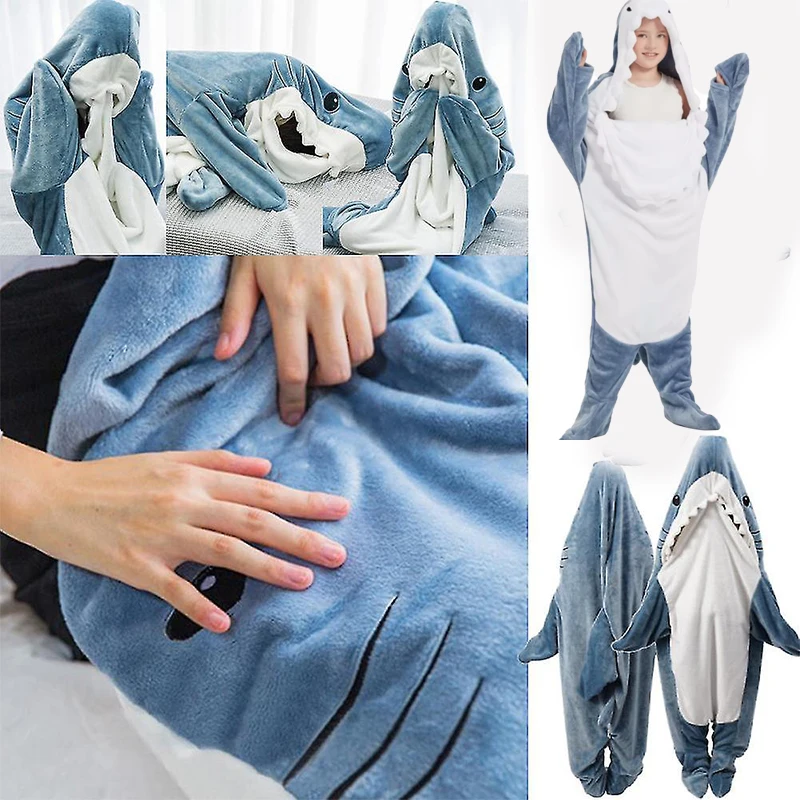 Cartoon Kids Pajamas for Children Cartoon Shark Sleeping Bag Full Body Kid's Blanket Loungewear
