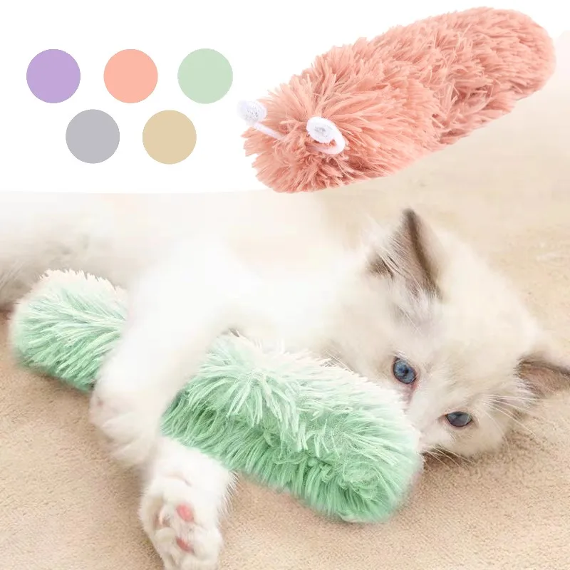 

Pet Supplies Funny Cat Toy Simulation Caterpillar Plush Chew Toy Pet Toy Cat Molar Resistance To Bite Accessories