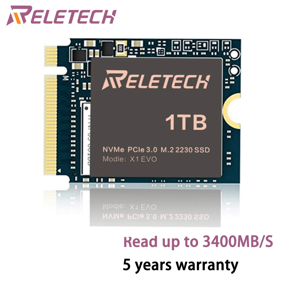 

Reletech NVMe PCIE3.0x4 M.2 2230 SSD 1TB for Steam Deck Microsoft Surface Laptop Internal Solid State Drive