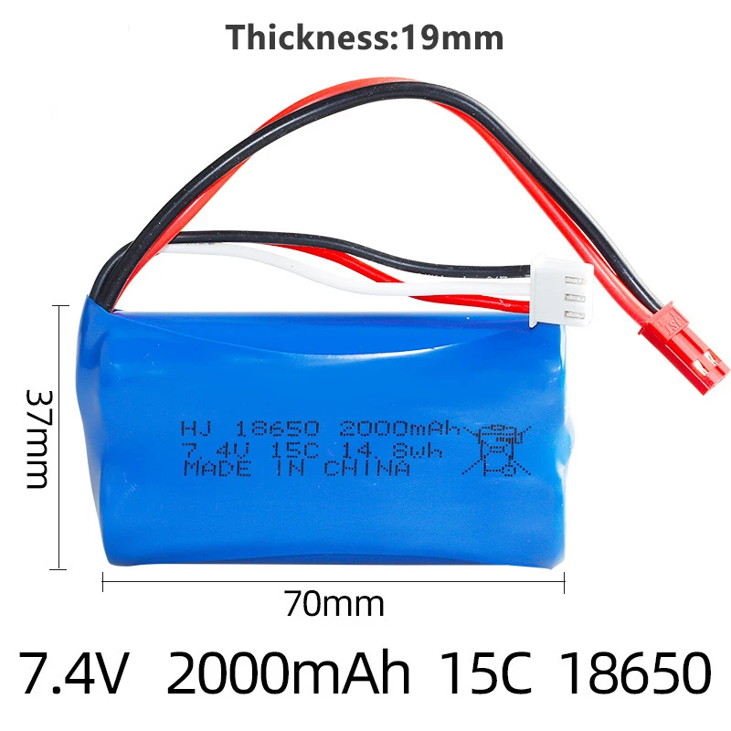 7.4V 2000mAh Li-ion Battery For MJX F45 F645 T23 T55 T40C F39 SYMA S033G  Double Horse 9104 9053 9097 9101 WL V913 RC Helicopter AliExpress