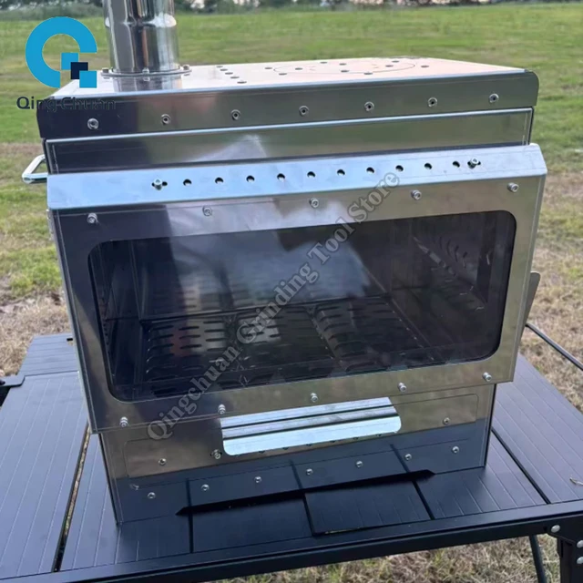 เตาผิงไร้ควันสแตนเลสอเนกประสงค์ เตาไม้สำหรับเต็นท์ เตาไม้สำหรับตั้งแคมป์กลางแจ้ง เตาให้ความร้อน 1