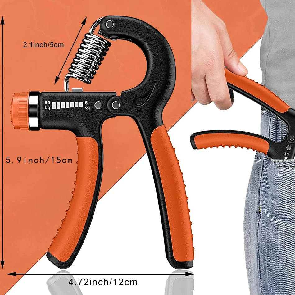 5-60Kg Gym Fitness Hand Grip Men Adjustable Finger Heavy Exerciser Strength for Muscle Recovery Hand Gripper Trainer