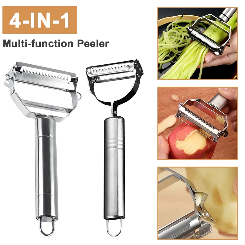 4In1 Multifunctional Vegetable Peeler Fruit Peeler Stainless Steel Vegetable Cutter Melon Planer Household Kitchen Gadgets