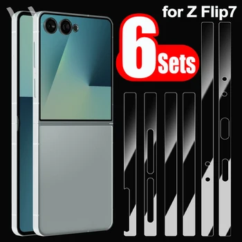Pellicole laterali del telefono per Samsung Galaxy Z Flip 7 HD Adesivi trasparenti con bordi antigraffio Pellicola idrogel con telaio in TPU morbido per Z Flip 7