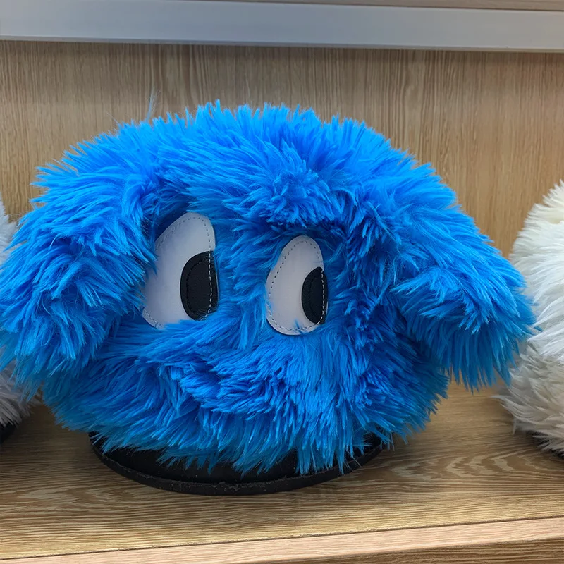 

Милая мультяшная пушистая меховая шапка с большими глазами, женская зимняя утолщенная теплая Панама, уличная Женская ветрозащитная Панама из кроличьего меха