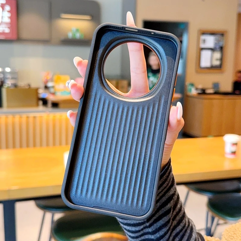 Elegant Leather-Wrapped Phone Case with Minimalist Solid Color Design