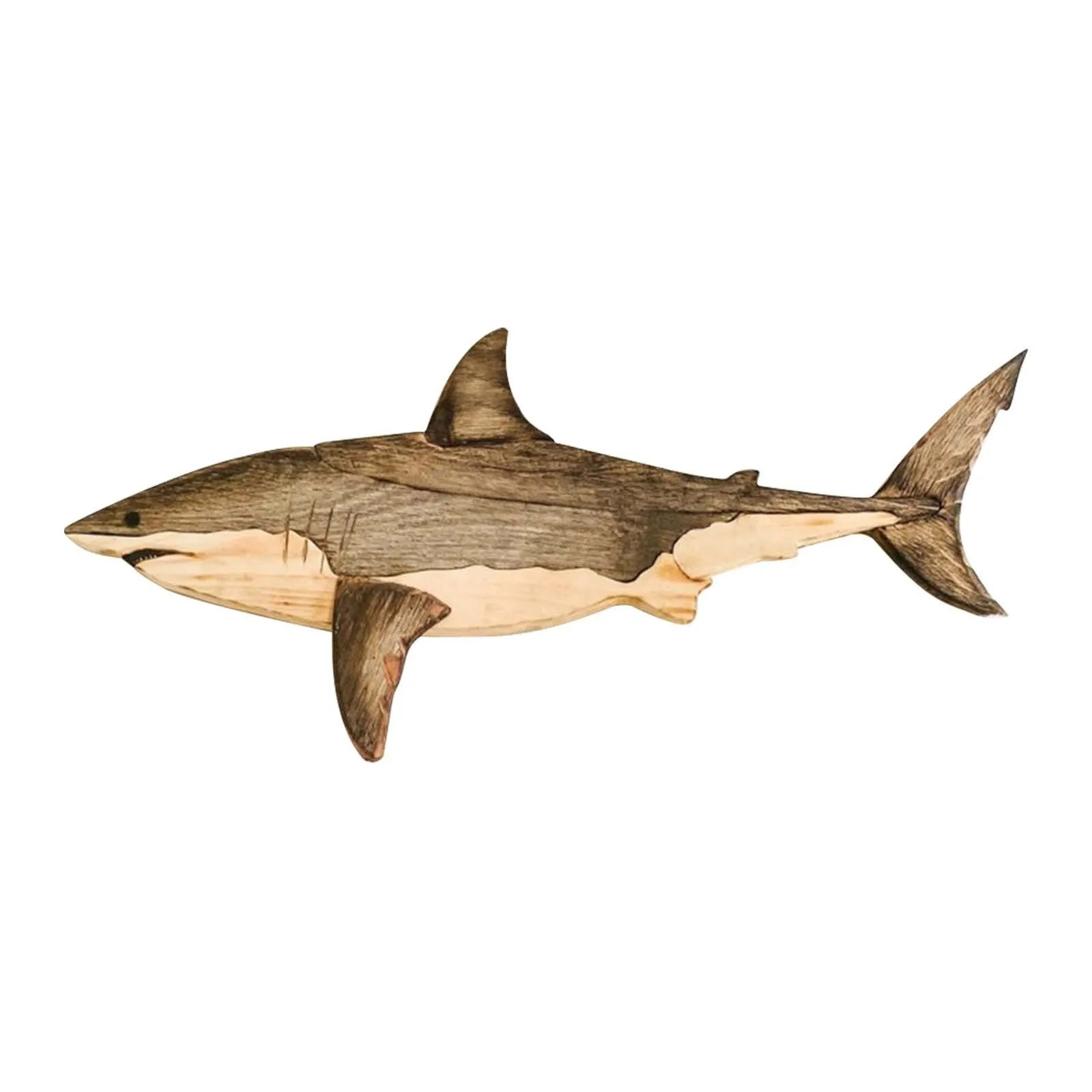 Wooden Sea Fish Decor Statues Whale Figurine Ornament Rustic Decoration Wall Hanging Decorations For Living Room Bedroom 2